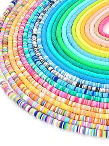 1 szt. 350 szt. 6mm Multicolor miękka glina płaskie okrągłe koraliki dystansowe DIY ręcznie robiona bransoletka naszyjnik akcesoria rzemieślnicze zestaw materiałów eksploatacyjnych, prezent świąteczny