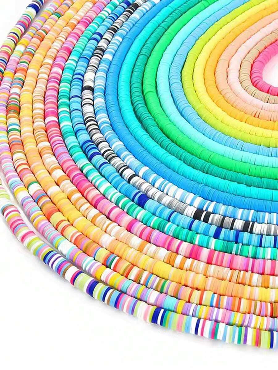 1 szt. 350 szt. 6mm Multicolor miękka glina płaskie okrągłe koraliki dystansowe DIY ręcznie robiona bransoletka naszyjnik akcesoria rzemieślnicze zestaw materiałów eksploatacyjnych, prezent świąteczny