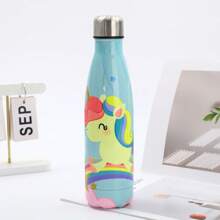 Vaso aislante de doble pared de acero inoxidable de 500 ml/17 onzas, botella de agua de alta calidad para deportes al aire libre, apta para hombres y mujeres, taza de regalo con estampado de dibujos animados