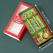 1 món quà Giáng sinh Bộ thìa và nĩa bằng thép không gỉ, Bộ đồ ăn tráng miệng/cà phê sáng tạo cho gia đình và nhà hàng - Nhiều màu - Xem 7