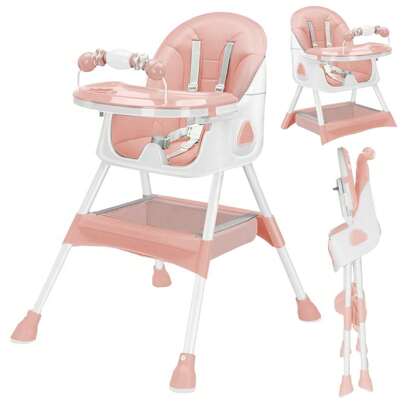 UBRAVOO Foldable Baby High Chair 6 Months Plus, With Large Antislip Pad & ToyRack, Easy To Clean Feeding