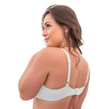 Plus Size Basic Reinforced Bra With Cups For Everyday Life Wide Strap Bra Comfortable Adjustment - trắng - Xem 2