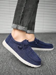 Men's Halloween/Independence Day Casual Slip-On Soft Bottom Canvas Shoes, Outdoor Lightweight Anti-Slip Versatile Loafers, Christmas Holiday Gift - Blue - View 9