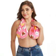 Candy Color Nursing Neck Bra Tata Towel Anti-Slip Bath Towel Bra - Yellow - View 4