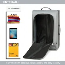 Vali mềm nhẹ 20 inch xách tay - Túi đựng đồ dùng hai bánh xe được cabin chấp thuận cho nam và nữ lý tưởng cho các chuyến công tác và kỳ nghỉ Vali du lịch Vali Vali Vali Vali bền bỉ Hành lý du lịch chống thấm nước - Xám - Xem 6