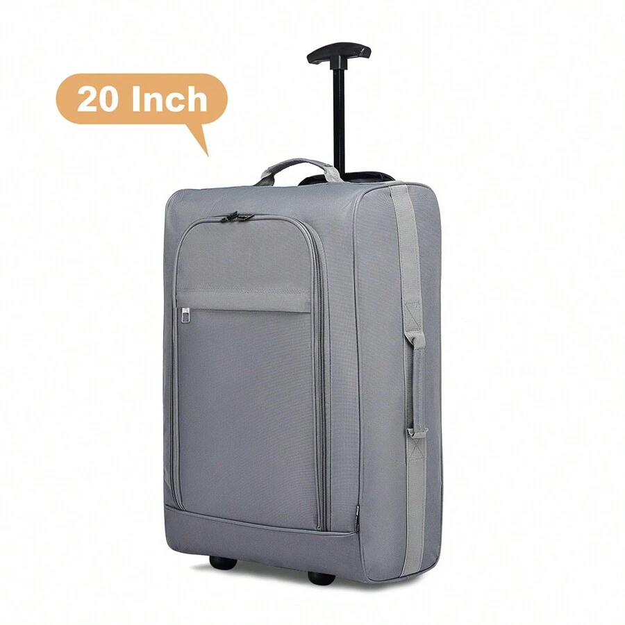 Vali mềm nhẹ 20 inch xách tay - Túi đựng đồ dùng hai bánh xe được cabin chấp thuận cho nam và nữ lý tưởng cho các chuyến công tác và kỳ nghỉ Vali du lịch Vali Vali Vali Vali bền bỉ Hành lý du lịch chống thấm nước - Xám - Xem 1