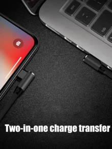 Double Bend Data Cable USB TYPE-C Charging Cable Can Transfer Files Conveniently And Quickly. 100W High Power, Fast Charging, Durable And Suitable For Various Mainstream Brands And Type C Interface Devices - Black - View 5