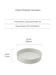 1pc 360°White/Clear Round Tray Rotation Spice Rack - Multicolor - View 4