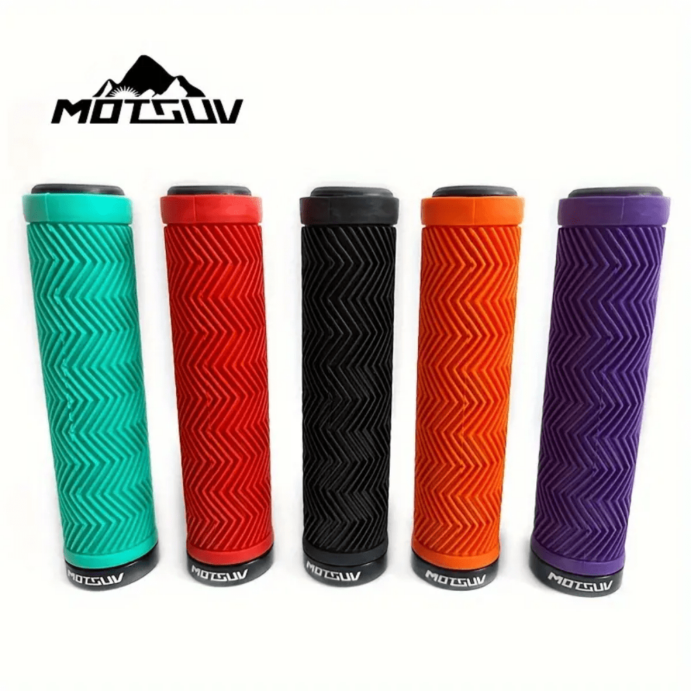Bicycle Handlebar Lock & Shock Absorb Anti-Slip Soft Rubber Grips For Riding Skateboard Fixed Gear & Mountain Bike Accessories