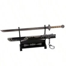 12cm/4.7in Ancient Chinese Style Sword Model Decor, Includes Qin Shi Huang Sword, Ru Yi Sword & Yue Wang Sword, Collectibles & Keychain - Multicolor - View 3