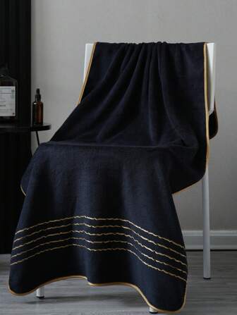 1 条浴巾，多种颜色可选，70*140 厘米涤纶纤维，简约金线图案设计，超大尺寸 86*170 厘米或小号面巾/手巾 34*75 厘米，男女通用成人家用，吸水速干柔软，适用于浴室、酒店、健身房、户外旅行、派对、节日礼物、海滩、沙龙、水疗中心、学校、返校、旅行、旅行必需品、家居必需品、毛巾、皮肤护理