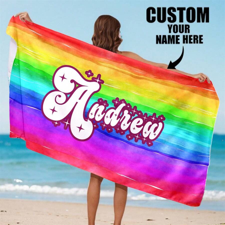Customized Beach Blanket/Towel, Personalized Beach Towel With Name, Customized Text Beach Towel, Adult Pool Towel, Bath Towel, Vacation Gift, Beach, Surfing, Beach Towel, Wedding Couple Commemorative Gift, Valentine's Day/Birthday Gift, Friend/Couple/Family/Pet Name, Anniversary Birthday, Adult Pool Towel, Vacation Gift, Beach Towel, Wedding Essentials, Car Accessories, Easter, Summer Travel, Summer Essentials, Beach, Pool, Bathing Necessities