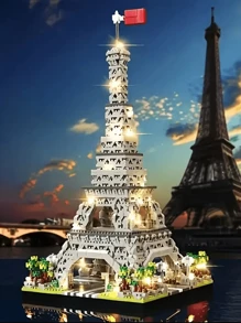 1 pieza Kits de modelo de edificios de arquitectura famosos - Coliseo, Torre Eiffel, Casa Blanca, Torre Elizabeth, Estatua de la Libertad, Torre Inclinada de Pisa, regalo educativo creativo rompecabezas 3D