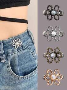 4 juegos de hebilla de botón con forma de estrella de cinturón desmontable, clip de cintura ajustable para pantalones, faldas y jeans para la calle - Multicolor - Ver 21