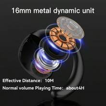 1Pc Single OWS Ear Hook Touch Control Wireless Headset Lighter For GYM Sport Running With MIC