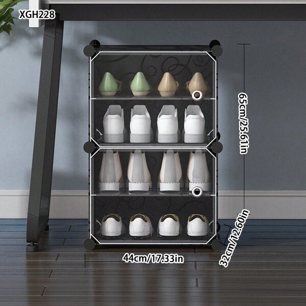Space-Saving Shoe Rack, Easy Install, Multi-Layer Adjustable Storage Organizer For Rental Home