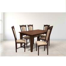 Comedor Minerva 6 sillas tubular - Marrón Chocolate - Ver 2