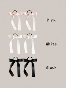 6个装女士时尚多色蝴蝶结发圈，芭蕾舞风格丝带发绳，甜美发饰，适合日常使用，情人节礼物，马尾辫发圈，发绳，发圈，发饰，橡皮筋，美容家居卧室装饰 - 彩色 - 查看 3