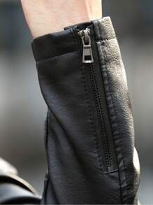 Men's Fashion Leather Rave Jacket, For Fall Winter, Grunge