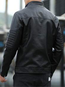 Men's Fashion Leather Rave Jacket, For Fall Winter, Grunge
