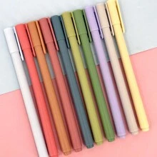 Set de 5 piezas/10 piezas de bolígrafos de colores neutros surtidos, bolígrafos de tinta multiusos minimalistas para estudiantes y oficina, con recambios de diferentes colores en cada caja