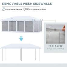 10' X 20' Pop Up Canopy Tent With Netting, Heavy Duty Instant Sun Shelter, Large Tents For Parties With Carry Bag For Outdoor, Garden, Patio, Cream White