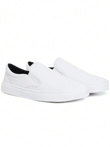 Slip On Shoes Casual Men's Yacht Sneakers Women's Easy Wear Elastic Lightweight Comfortable - 白色 - 查看 1