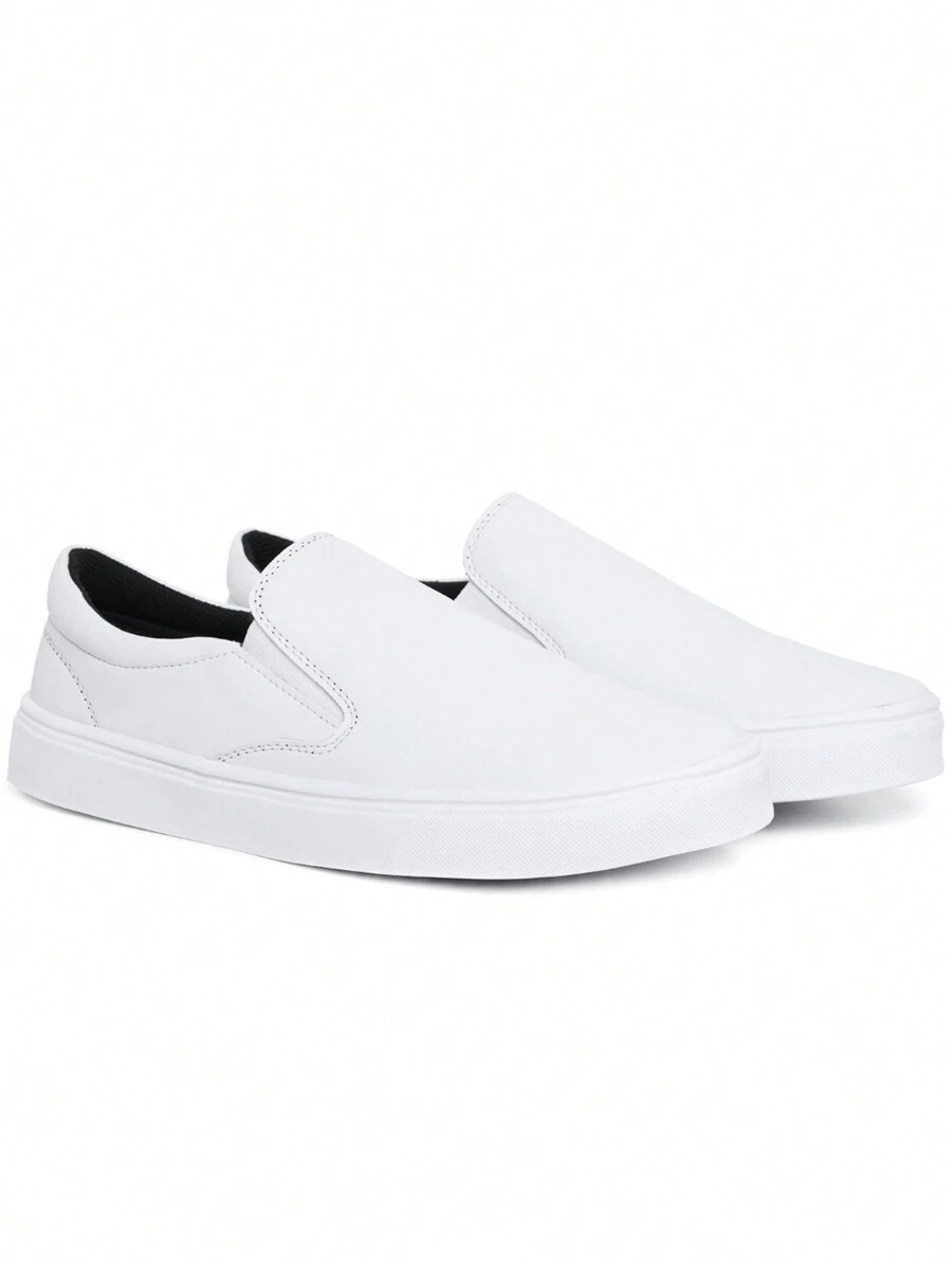 Slip On Shoes Casual Men's Yacht Sneakers Women's Easy Wear Elastic Lightweight Comfortable - 白色 - 查看 1
