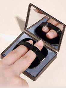 100pcs Bamboo Charcoal Oil Blotting Paper + 1pc Mirror Storage Box + 1pc Flocking Powder Puff, High-Quality Facial Cleaning Tools For Daily Use, Gym, Home, Etc. - Multicolor - View 2