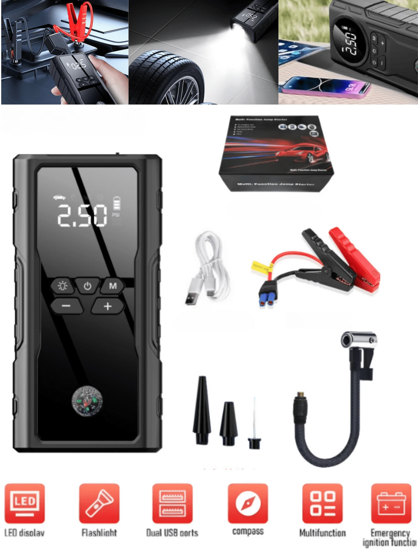 Gonfleur De Pneus Portable AirZen - Fini Les Pneus Sous-gonflés