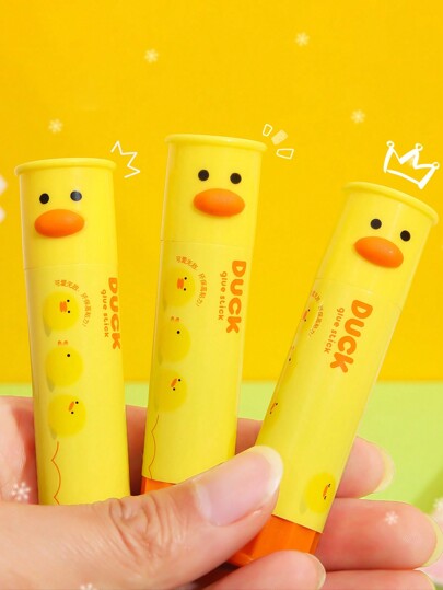 TOCHAIN 1 pieza/Set, Barra de pegamento sólida con forma de pato linda, de alta viscosidad, diseño portátil, apto para estudiantes, útiles de oficina, vuelta al cole, útiles escolares, regalos del Día de San Valentín y Año Nuevo