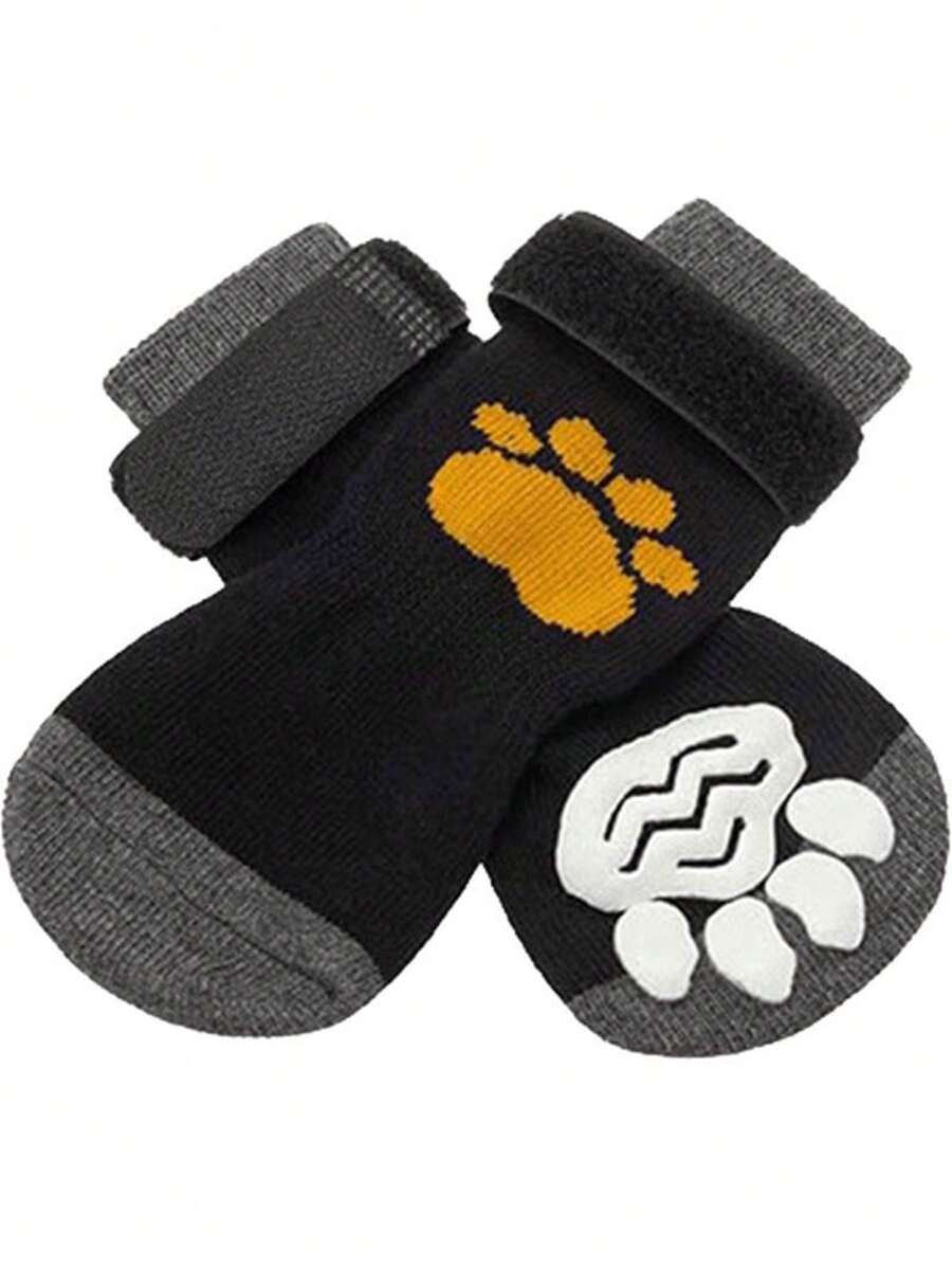 Hundesocken Rutschfest - 4er Set Mit Silikonsohlen | Pfotenschutz Für Hartholzböden