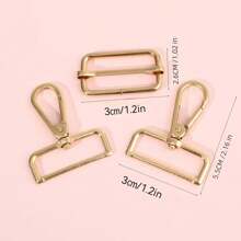 3pcs Luggage Strap Accessories Set, Including Shoulder Strap Buckle, Dog Clip, Zinc Alloy Pressed Hook Buckle, For DIY Handbag