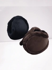 1pc Winter Solid Color Thickened Velvet Ear Tips, Unisex Cold Resistant And Warm Ear Tips, Suitable For Outdoor Cycling And Keeping Warm Halloween - Multicolor - View 5