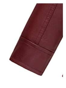 男士前拉链长袖仿皮夹克，时尚复古风，秋冬款