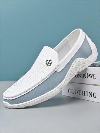 2024新款男士休闲一脚蹬乐福鞋，潮流韩版百搭舒适休闲皮鞋