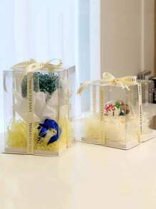 1 个透明装饰礼品盒 10.23 英寸 1 层/2 层/3 层礼品收纳盒适用于情人节物品收纳 - 查看 9