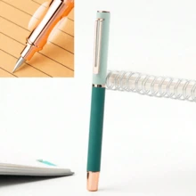 Colorful Stainless Steel Fashionable And Exquisite School Students Writing Calligraphy Birthday Gift Pen, With Ink Absorption And Interchangeable Ink Cartridges, 0.28mm Ultra-Fine Pen, Convenient For Business And Office Use - Multicolor - View 13