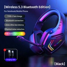 Wireless Gaming Bluetooth Headset Headset Noise Canceling Headset Black No Light Edition
