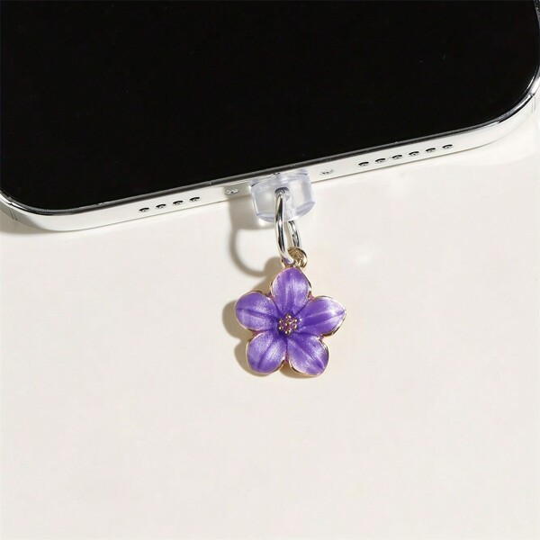 1pc Gardenia Decor Dust Plug Adequado para telefones celulares com interface IPhone para interface tipo C e para micro interface
