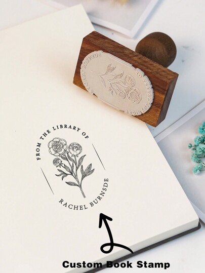 Custom From The Library Of Book Stamp | Personalized Book Stamp, Script, | Floral | This Book Belongs To | Ex Libris Teacher Gift Multi-Functional, Compact, Seal Name Stamps Personalized, Custom Stamps For Business, Christmas Gift, Personalized Gifts For Women/Men Ideal Gifts For Him Her, Boyfriend, Girlfriend, Friends, Family, , Workers For Anniversaries, For Birthdays, For Weddings, For Christmas, For Winter, For Fall/Autumn, For School, For Business/Work/Office Personalized Book Embosser Back To School,Back To School,School Supplies,Multi-Functional,Ornamental,Reusable,Modern,Colorful,Cute,Vintage,Cartoon,Kawaii,Custom,Personalized,Unique,Customized,Workers,Clients,Students,For Business/Work/Office,For School,Customized Stamps,Tendencia Local