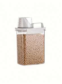 1 pezzo Barattolo di stoccaggio trasparente in PET con coperchio sigillato per cereali e vari usi, Stoccaggio e organizzazione della cucina, Organizer, Decorazioni per la casa, Regali di Natale, Regali per la casa, Decorazioni per la stanza