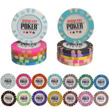 14g professionell Texas Hold'em Clay Poker Chips Set, Poker Chips Set 250 300 st, icke-siffriga marker för familjen, festunderhållning och professionella/turneringar, Texas Hold'em Blackjack Gambling - pommes frites - Visa 4