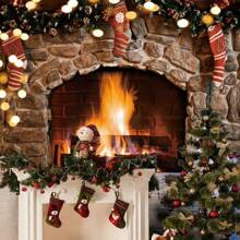 1 pièce, Toile de fond thématique de cheminée de Noël, accessoires de studio photo de sapin de Noël, bas de Noël, décors du Nouvel An