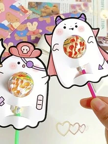 30 tấm thiệp chúc mừng Halloween hình ma kẹo mút dễ thương, thiệp chèn kẹo hoạt hình vui nhộn, thích hợp cho Halloween, Lễ Tạ ơn, Tiệc sinh nhật, Hoạt động trung tâm thương mại, Trang trí kẹo, Trang trí tiệc Halloween, Quà tặng Halloween, Giáng sinh - Nhiều màu - Xem 4