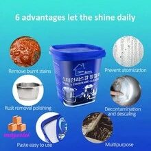 Limpiador multiusos, pasta de limpieza de acero inoxidable, potente pasta de limpieza para eliminación de óxido de utensilios de cocina, limpiador de acero inoxidable - Azul Marino - Ver 9