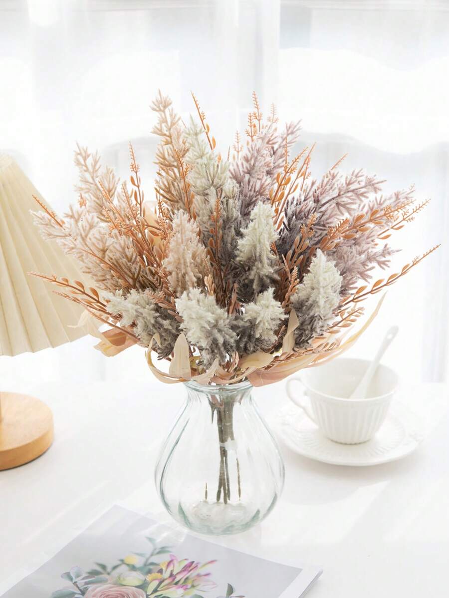 1 件人造花芦苇花束，薰衣草人造植物婚礼装饰，家居花瓶装饰，花园户外毕业季假植物房间装饰秋季装饰秋季装饰中心装饰，新娘手捧花，腕花材料，生日派对装饰，情人节，新年和秋季装饰，情人节，礼物，秋季装饰，秋季 - 彩色 - 查看 1