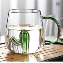 3D Glass Cup With Handle, Cute Animal & Plant Designs, Suitable For Coffee, Juice, Milk Tea, Beverages In Summer And Winter, Great For Christmas