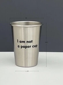 1入組500毫升不鏽鋼水瓶，健康茶杯，金屬飲料杯，動物印花杯，可重複使用的水瓶