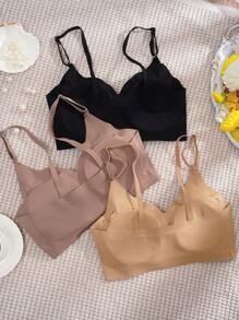 3pcs/Set Women Wireless Bras, Sexy, Seamless, Comfortable, Breathable Yoga Sports Bras